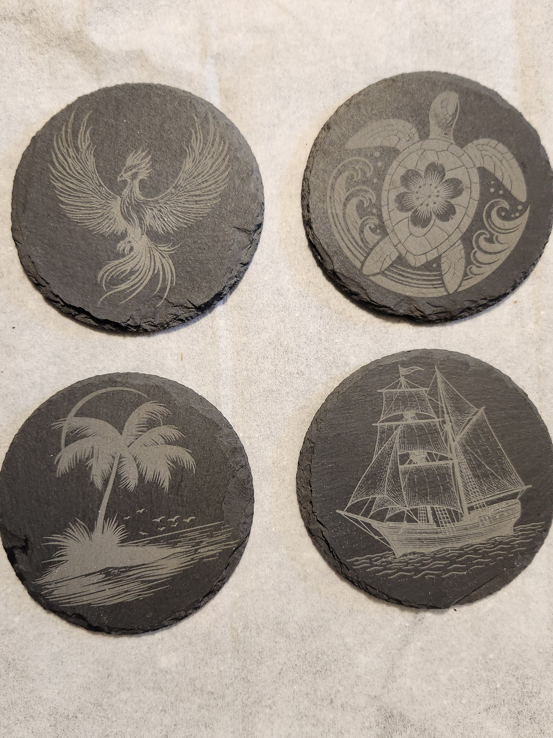 LDJ SLATE COASTER ROUND (4-PACK)