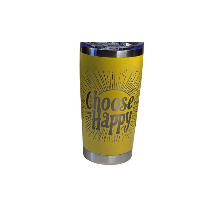 CHOOSE HAPPY (ENGRAVED) - Laser Engraved by LDJ Engraving - Tumbler – 20oz Tapered