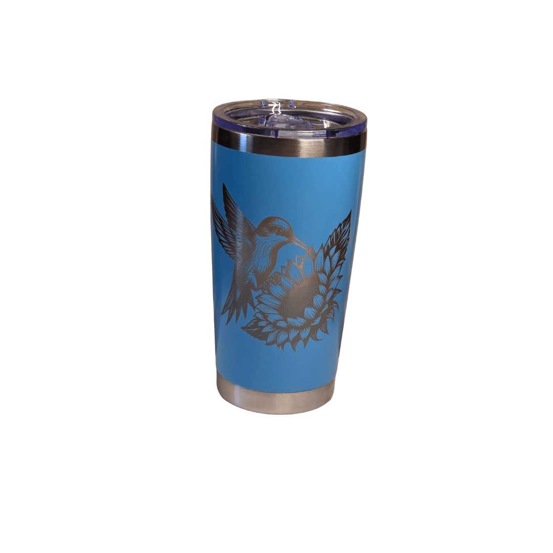 HUMMINGBIRD SUNFLOWER (ENGRAVED) - Laser Engraved by LDJ Engraving - Tumbler – 20oz Tapered
