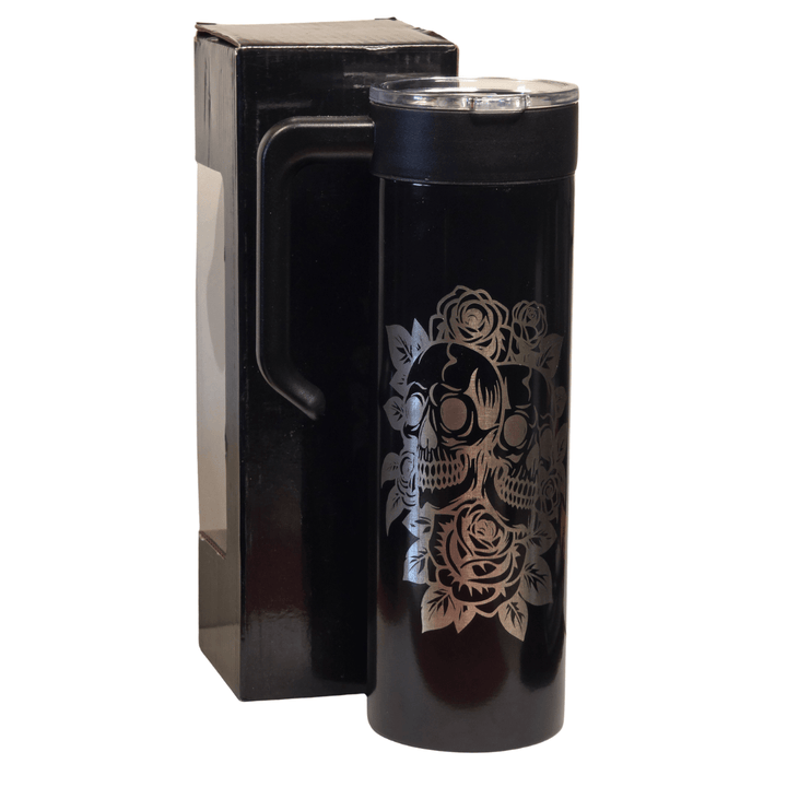LDJ 20oz Powder Coated Skinny Tumbler – Screw - On Lid & Handle, Matching Straw - Laser Engraved by LDJ Engraving - 20OZ SKINNY TUMBLER