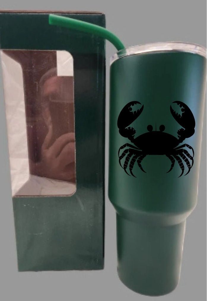 LDJ 40OZ TUMBLER - GREEN - Laser Engraved by LDJ Engraving - 40OZ TUMBLER