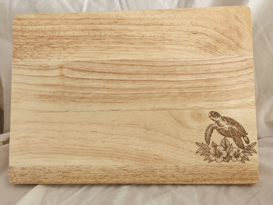 LDJ RUBBERWOOD CUTTING BOARD (LIGHT) - Laser Engraved by LDJ Engraving - CUTTING BOARD