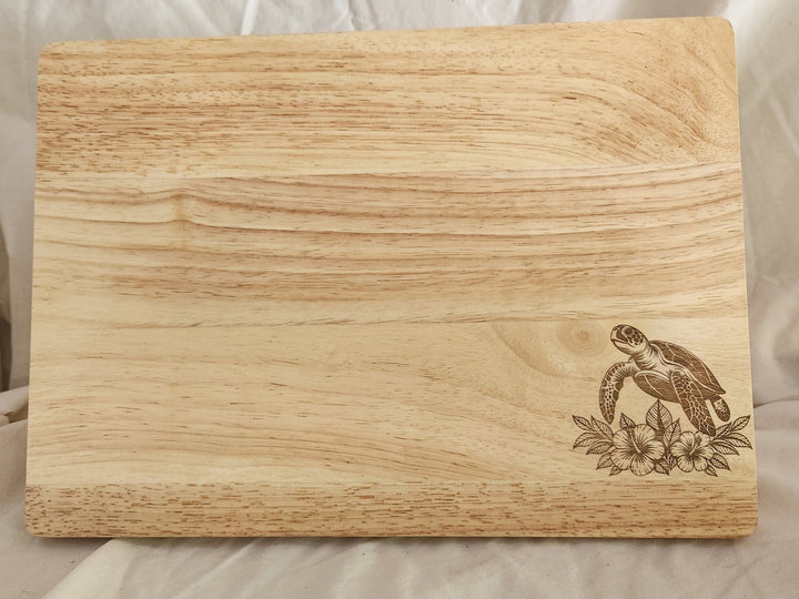 LDJ RUBBERWOOD CUTTING BOARD (LIGHT) - Laser Engraved by LDJ Engraving - CUTTING BOARD