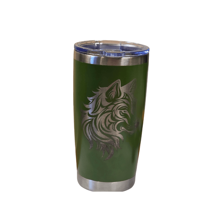 WOLFS HEAD (ENGRAVED) - Laser Engraved by LDJ Engraving - Tumbler – 20oz Tapered